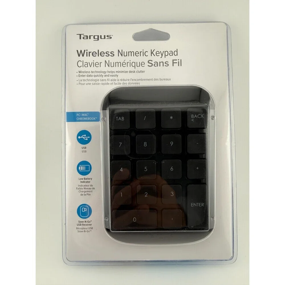 Targus AKP11US Black Portable PC/Chromebook Ergonomic Wireless Numeric Keyboard